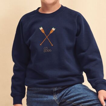 Personalised Kids Rowing Christmas Jumper, 2 of 3