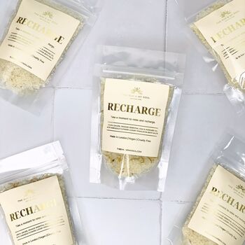 Recharge Luxury Himalayan Bath Salts⎜Lemon, Ginger Citrus Scent⎜Energising Spa Treatment Gift For Her Him, 3 of 4