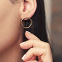 Front Facing Silver And Gold Plated Hoop Earrings, thumbnail 1 of 4