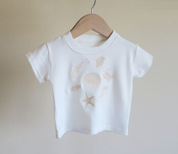 Organic Kids Embroidered Beachy T Shirt, 2 of 3
