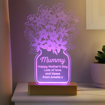 Personalised Flower Vase LED Light Gift For Mum, 3 of 3