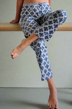 Cotton Pyjama Bottoms In Eidleweiss Print, 3 of 6