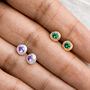 Sterling Silver Or Gold Birthstone Molten Stud Earrings, thumbnail 1 of 10