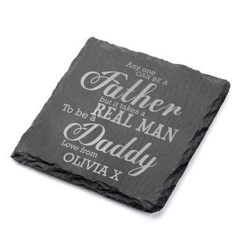Daddy's Personalised Real Man Slate Keepsake, 9 of 9
