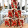 Set Of Six Straight Mugs In Red Poppy Design, thumbnail 2 of 11