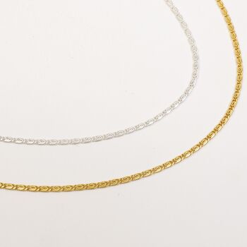 Figaro Chain Necklace Gold 19' /48cm, 3 of 4