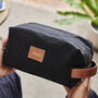 Personalised Leather And Canvas Wash Bag, thumbnail 8 of 9