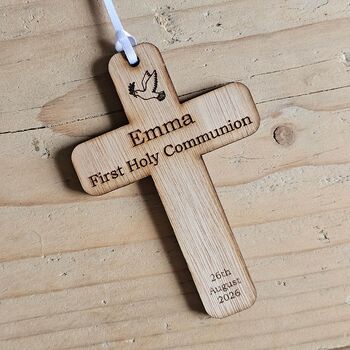 Personalised Communion Cross Hanging Decoration Card, 4 of 4