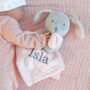 Personalised Pink Bunny Rabbit Baby Comforter, thumbnail 4 of 12