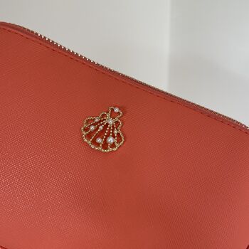 Saffiano Leather Embellished Cosmetic Bag, 4 of 7