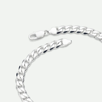 Sterling Silver Curb Chain Necklace 8mm 22 Inches, 3 of 4