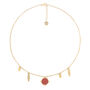 Multi Dangle Gold Plated Necklace With Round Pendant, thumbnail 1 of 2