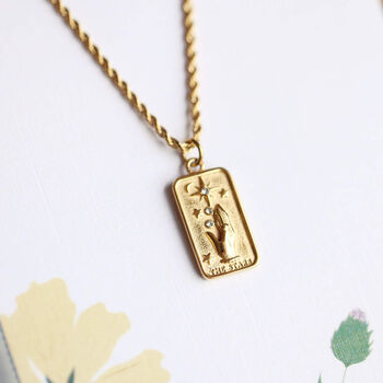Tarot Card 'The Star' Tag Style Necklace, 4 of 12