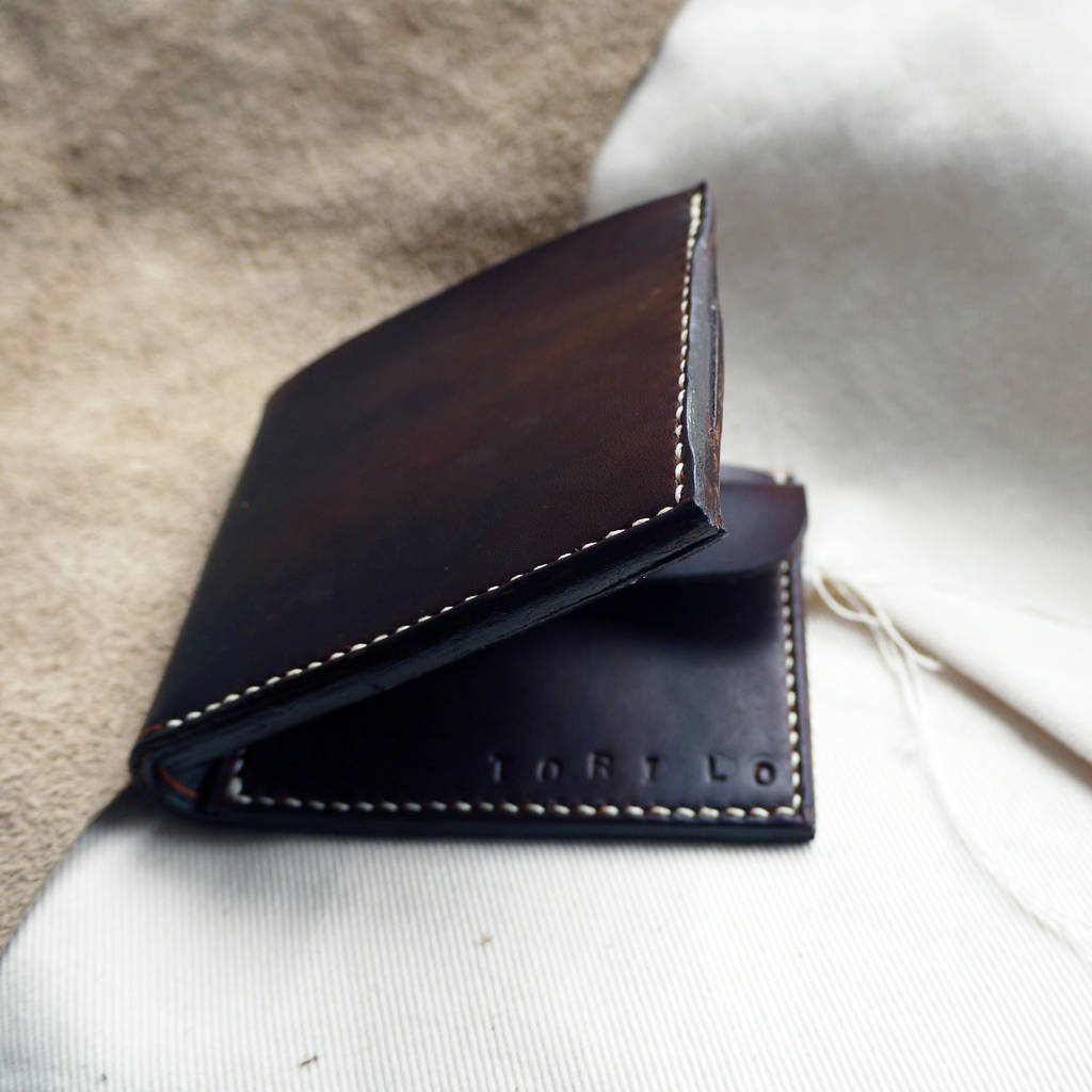 Handmade Leather Simple Wallet, 3rd Anniversary Gift By Tori Lo Leather