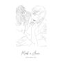 Personalised Couple Portrait Line Drawing Unframed, thumbnail 5 of 7