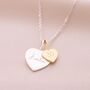 Sterling Silver Sia Birthday Double Heart Necklace, thumbnail 5 of 12