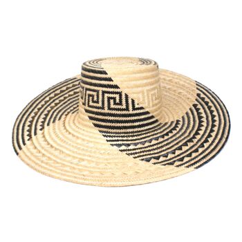 Iguaran Black Wide Brim Straw Hat, 2 of 4