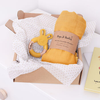 New Baby Teether And Muslin Swaddle Gift Set, 6 of 10