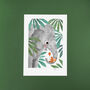 Elephant And Squirrel A4 Recycled Art Print, thumbnail 5 of 5