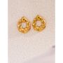 Monaco D’or Gold Baroque Twist Charm Hoop Earrings, thumbnail 3 of 3