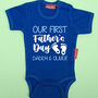 Personalised Baby Feet Our First Father's Day Babygrow, thumbnail 1 of 7