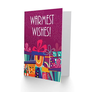 Warmest Wishes Presents Gifts Xmas Christmas Card, 2 of 4