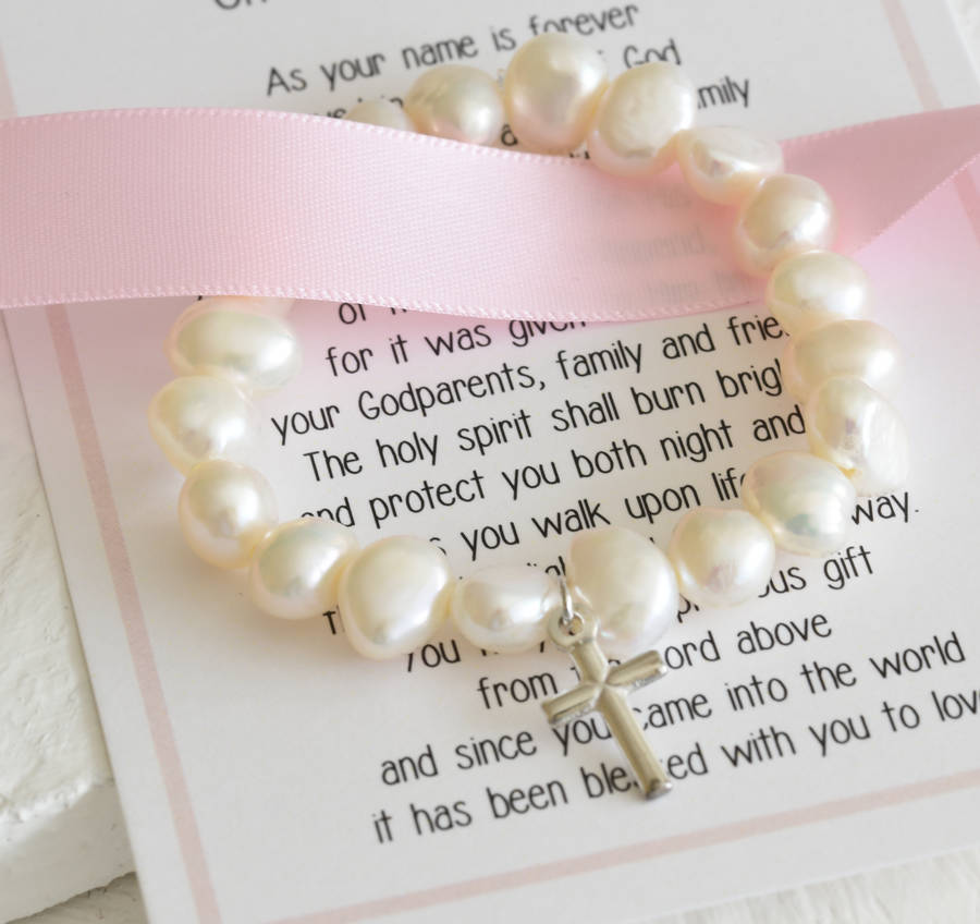 girl's christening bracelet with verse by a touch of verse