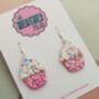 Pink Cupcake Glitter Statement Earrings / Baker Gift Idea / Bakery Aesthetic, thumbnail 3 of 5