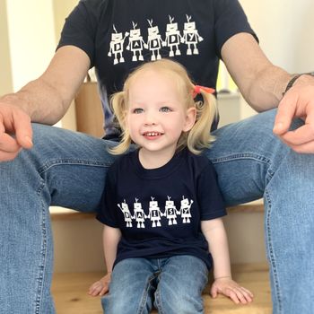 Father And Child Robot T Shirt Set, 2 of 5