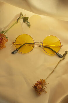 Yellow Tint Round Frame Sunglasses, 4 of 4