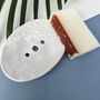 Cream Lace Oval Ceramic Soap Dish With Drainage, thumbnail 3 of 6