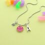 Kids Personalised Pink Happy Face Necklace, thumbnail 1 of 2