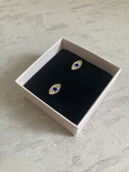Small Gold Evil Eye Studs, 4 of 7