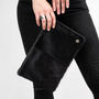 Natural Cowhide Clutch Bag In Black, thumbnail 1 of 5