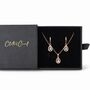 Rose Gold Teardrop Necklace And Earring Set, thumbnail 2 of 2