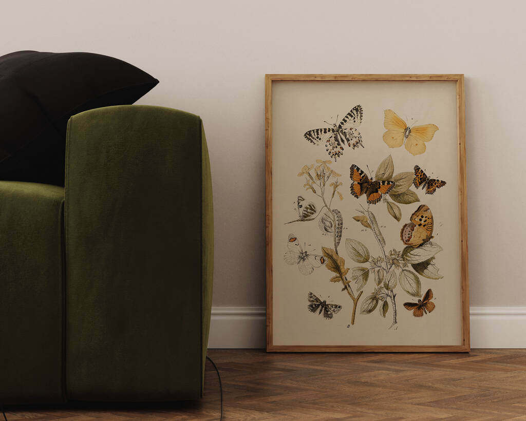 Botanical Butterfly Art Print By Norfolk Print Collective