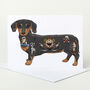 Tattoo Sausage Dog Greeting Card, thumbnail 1 of 4