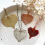 Cottonwood Real Leaf Necklace Small Size, Heart Shaped Natural Leaf, Mothers Day Gift Idea, thumbnail 5 of 11