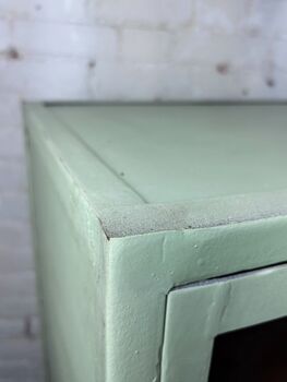 Iron Display Cabinet In Pistachio Green, 7 of 10