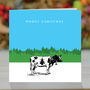 'Mooey Christmas' Farmers Countryside Funny Xmas Card, thumbnail 1 of 2