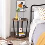 Round Side Table With Shelf End Table Brown, thumbnail 2 of 10