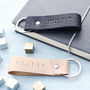 Personalised Black Or Natural Leather Keyring, thumbnail 1 of 3
