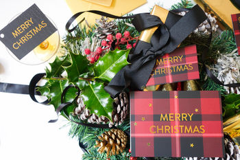 Luxury Tartan And Gold Foil Christmas Card, 3 of 3