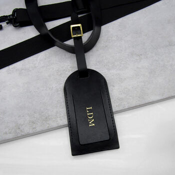 Couples Handmade Personalised Leather Luggage Tag Set, 4 of 8
