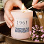 60th Birthday Gift Birth Year Floral Birthday Candle, thumbnail 1 of 10
