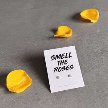 Smell The Roses Earrings In Sterling Silver, 4 of 5