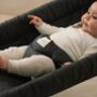 Beechwood Baby Bouncer With Green Blue Linen Cover, thumbnail 4 of 6