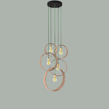 Customisable Five Pendant Wooden Cluster Light, 4 of 9