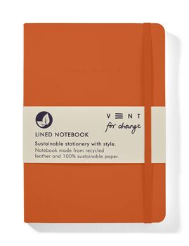 Orange A5 Recycled Leather Lined Notebook, 3 of 5