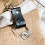 Personalised Brown Leather Anniversary Travel Keyring, thumbnail 4 of 4